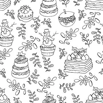 Winter holiday seamless pattern Stock Illustration