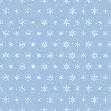Winter holiday seamless pattern with snowflakes on blue background Stock Illustration