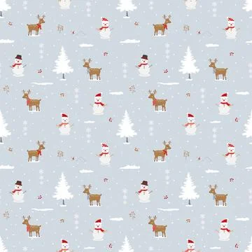 Winter holiday seamless pattern,celebrate theme for Christmas or New Year d.. Stock Illustration