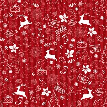 Winter holiday seamless pattern,Celebrate theme on red background,Perfect f.. Stock Illustration