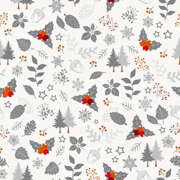 Winter holiday seamless pattern,Christmas background collection for decorativ Stock Illustration