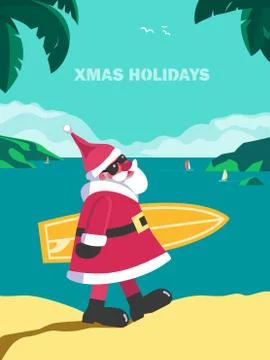 Winter holiday seaside vacation vector poster Stock Illustration