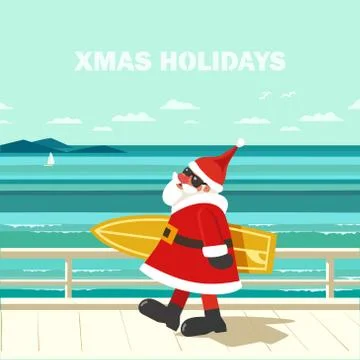 Winter holiday seaside vacation vector poster Stock Illustration