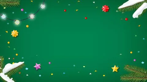 Winter holidays background with copy space. 3d vector template Stock Illustration