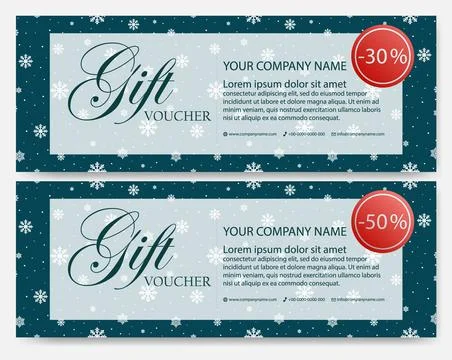 Winter holidays certificate design vector layout. Christmas holiday voucher d Stock Illustration