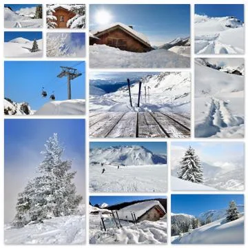 Winter holidays collage Stock Photos