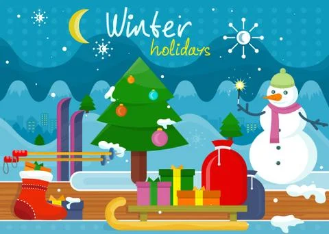 Winter Holidays Concept Design Stock Illustration