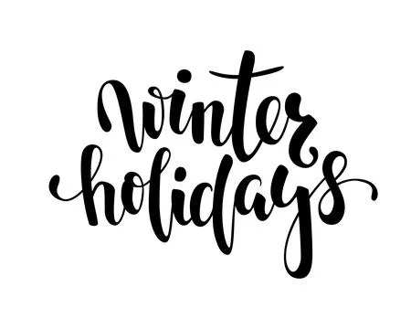 Winter holidays. Hand drawn creative calligraphy, brush pen lettering. desi.. Stock Illustration