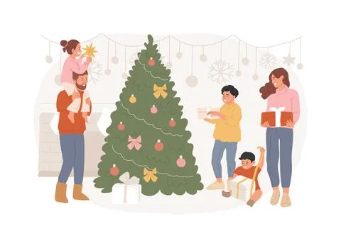 Winter holidays isolated concept vector illustration. 스톡 일러스트
