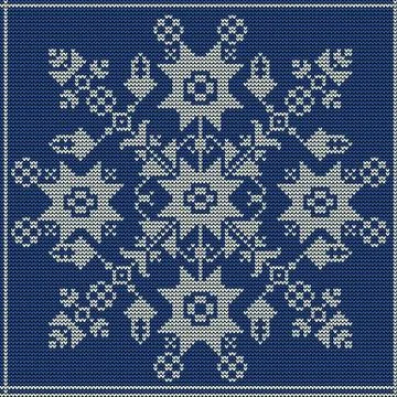 Winter holidays knitted pattern 스톡 일러스트