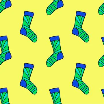 Winter holidays pattern with socks. bright colorful gift paper, background. N Stock Illustration