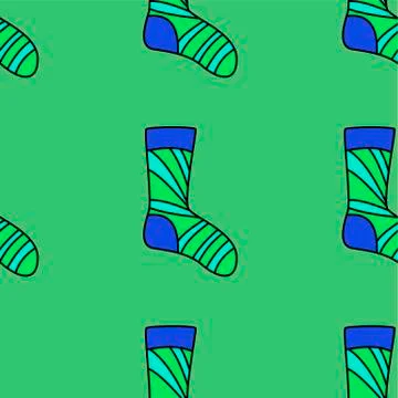 Winter holidays pattern with socks. bright colorful gift paper, background. N Stock Illustration