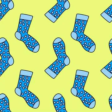 Winter holidays pattern with socks. bright colorful gift paper, background. N Stock Illustration