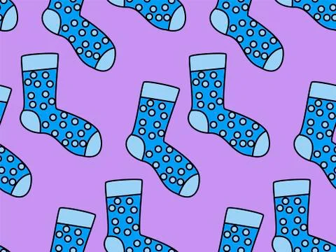 Winter holidays pattern with socks. bright colorful gift paper, background. N Stock Illustration
