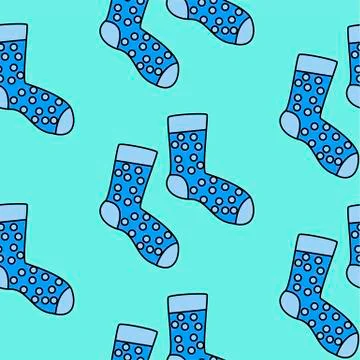 Winter holidays pattern with socks. bright colorful gift paper, background. N Stock Illustration