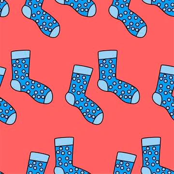 Winter holidays pattern with socks. bright colorful gift paper, background. N Stock Illustration