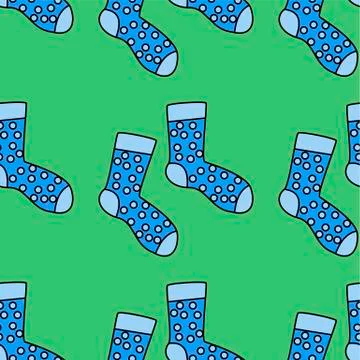 Winter holidays pattern with socks. bright colorful gift paper, background. N Illustrazione stock