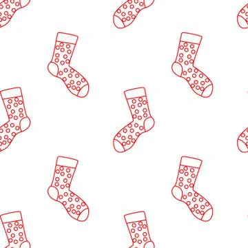 Winter holidays pattern with socks. bright colorful gift paper, background. N Illustrazione stock