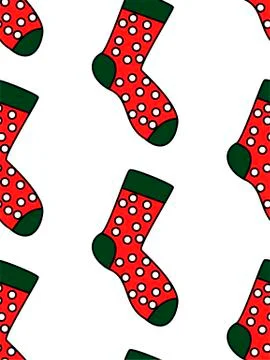 Winter holidays pattern with socks. bright colorful gift paper, background. N Illustrazione stock