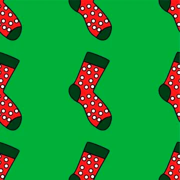 Winter holidays pattern with socks. bright colorful gift paper, background. N Stock Illustration