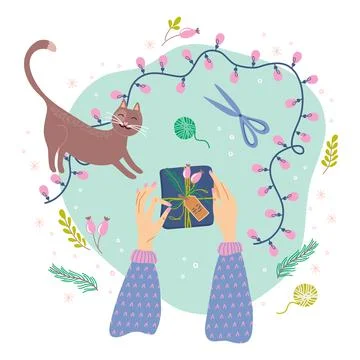 Winter Holidays preparing Stock Illustration