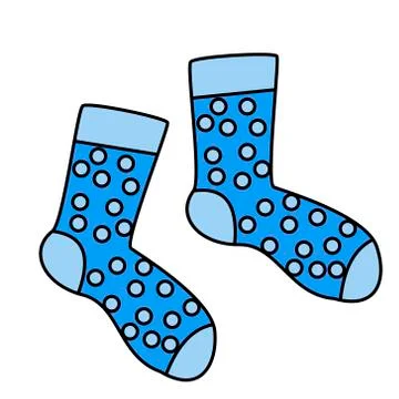 Winter holidays socks isolated on white background. bright colorful illustrat Stock Illustration