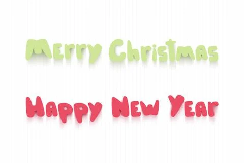 Winter holidays text with shadows on white Stock Illustration