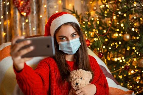 Winter holidays time during lockdown, new reality Stock Photos