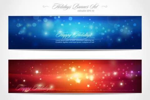 Winter holidays web banner set | editable eps 10 vector illustration 스톡 일러스트