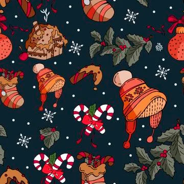 Winter holuday winter cute pattern i9n vector Stock Illustration