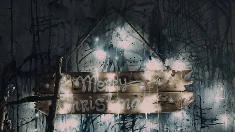 Winter home decor. Christmas rustic interior. Christmas interior wood decor Stock Footage 69746015