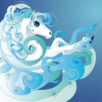 Winter horse Stock Illustration