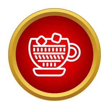 Winter hot drink cup with sugar cubes icon Stock Illustration
