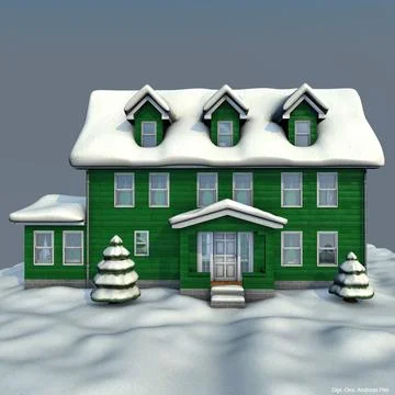 Winter house green 3D Model