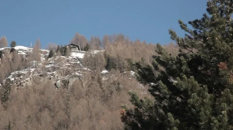Winter house on the hill Stock Footage 46127894