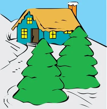 Winter house Stock Illustration