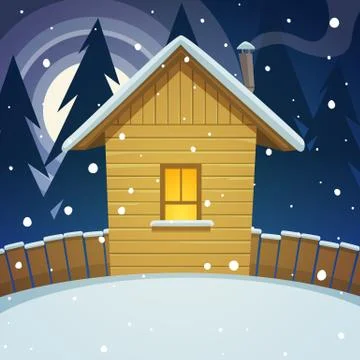 Winter House Stock Illustration