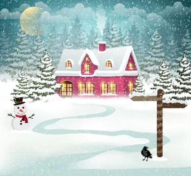 Winter house Stock Illustration