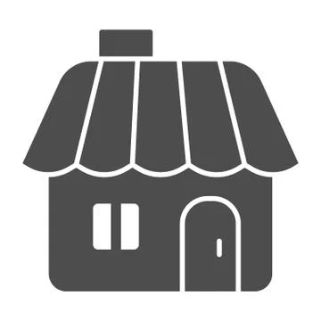 Winter house solid icon. Gingerbread house vector illustration isolated on white イラスト素材