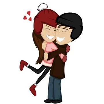 Winter hugs Stock Illustration