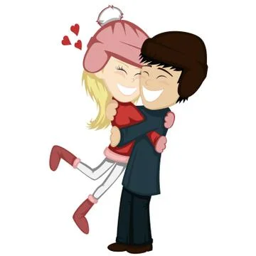 Winter hugs Stock Illustration