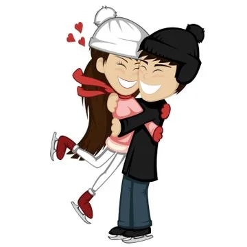 Winter hugs Stock Illustration