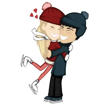 Winter hugs Stock Illustration