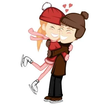 Winter hugs Stock Illustration