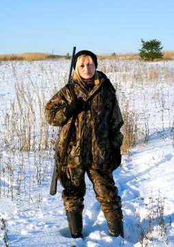 Winter hunting. Stock Photos