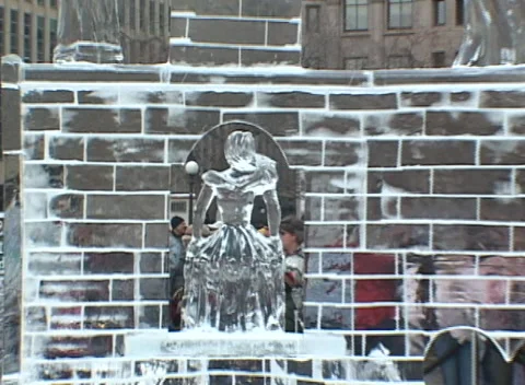 Winter Ice Carving (3) Stock Footage 230111475