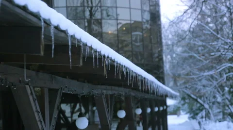 Winter ice covered in foreground Stock Footage 61004640
