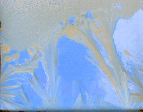 Winter: ice flowers on the window Stock Illustration