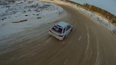 Winter ice rally Stock Footage 86320087