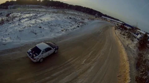 Winter ice rally Stock Footage 86320119